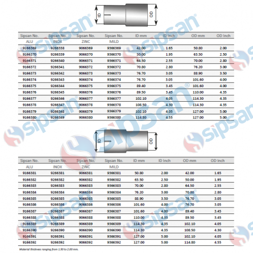 PIPE ADAPTORS